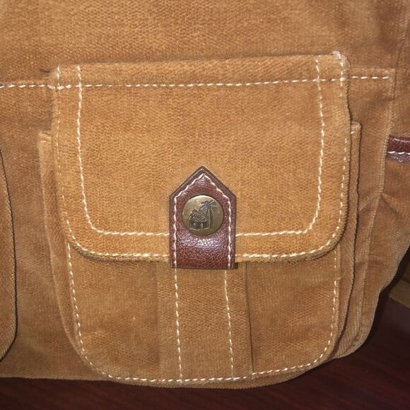 Caribbean Joe Let Go Velvet Messenger Bag in Tan Taupe - Picture 3 of 9